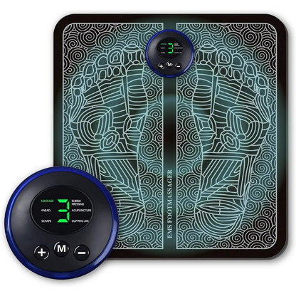 "Callen EMS voetmassage kussen, zwart en compact, met elektrische spierstimulatie voor ontspanning en verbeterde doorbloeding