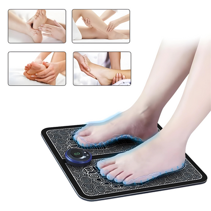 "Callen EMS voetmassage kussen, zwart en compact, met elektrische spierstimulatie voor ontspanning en verbeterde doorbloeding
