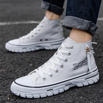 "Comfortabele MILAN high-top sneakers voor heren met stijlvol design, canvas bovenkant en rubberen zool voor optimale grip."