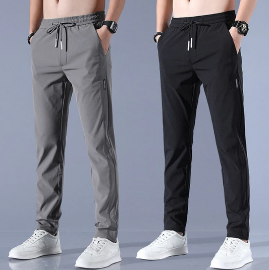 "Comfortabele sneldrogende stretch herenbroek, licht materiaal, in kleuren donkergrijs, grijs, groen, zwart, perfecte pasvorm