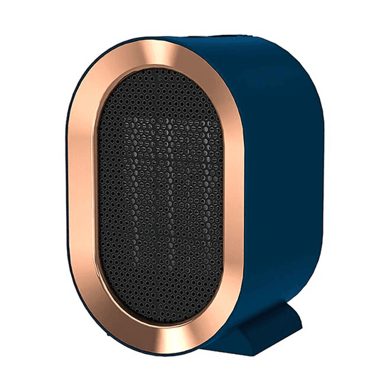 "Compacte, energiezuinige draagbare verwarmer met modern design in blauw, groen, wit of zwart, ideaal voor huiskamers."