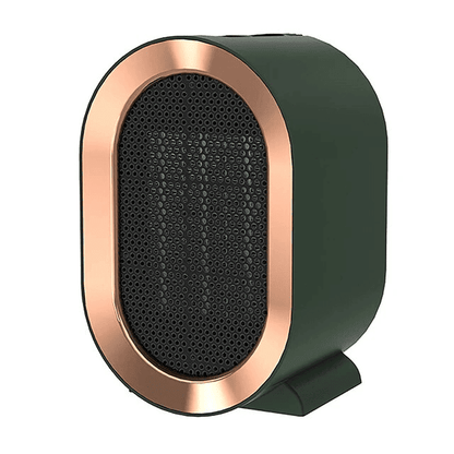 "Compacte, energiezuinige draagbare verwarmer met modern design in blauw, groen, wit of zwart, ideaal voor huiskamers."