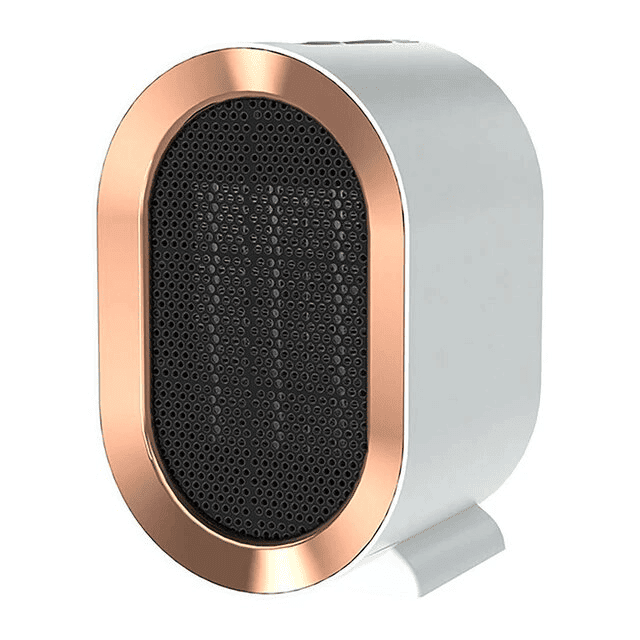 "Compacte, energiezuinige draagbare verwarmer met modern design in blauw, groen, wit of zwart, ideaal voor huiskamers."