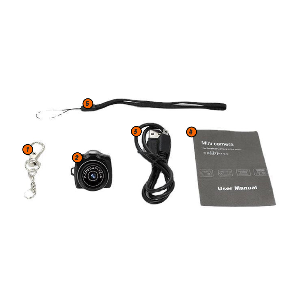 "Compacte HD mini videocamera, draagbaar ontwerp met schokbestendige behuizing, ideaal voor scherpe 1080HD opnamen."