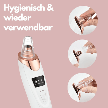 "Compacte oplaadbare zwartkopverwijderaar, slank design, diep reinigend voor gladde huid. Ideaal voor thuis en onderweg."