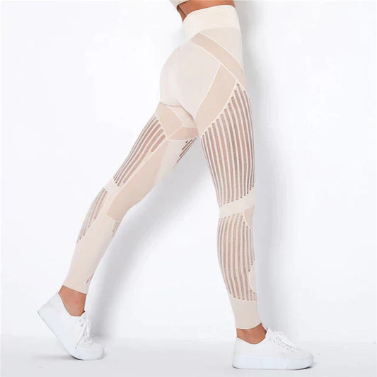 Dames anti-cellulite compressielegging, shapend en ventilerend, toont glad, strak design met hoge taille voor sport en casual