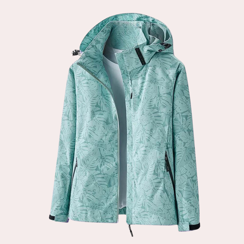 "Dames zomerjas met camouflagepatroon, afneembare capuchon, waterdicht, levendige kleuren,  ademende polyestervezel."