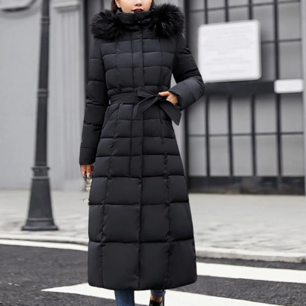 "Dikke moderne winterjas dames met gewatteerd design in olivengroen, beige, zwart, grijs of oranje voor stijlvolle warmte."