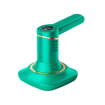 "Draadloze stofzuiger groen-wit, krachtige zuigkracht voor huisstofmijtbestrijding, modern ontwerp, compact en licht."