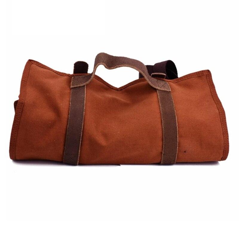 "Duurzame cocktail organizer tas met rol-design, hoogwaardig canvas, ideaal voor bartools en gemakkelijk mee te nemen."