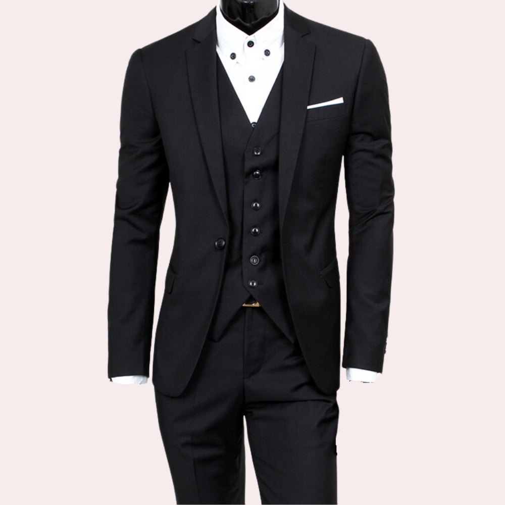Elegant 3-delig heren zomerpak, slim fit, slanke pasvorm. Inclusief blazer, colbert en broek met klassieke en moderne look.