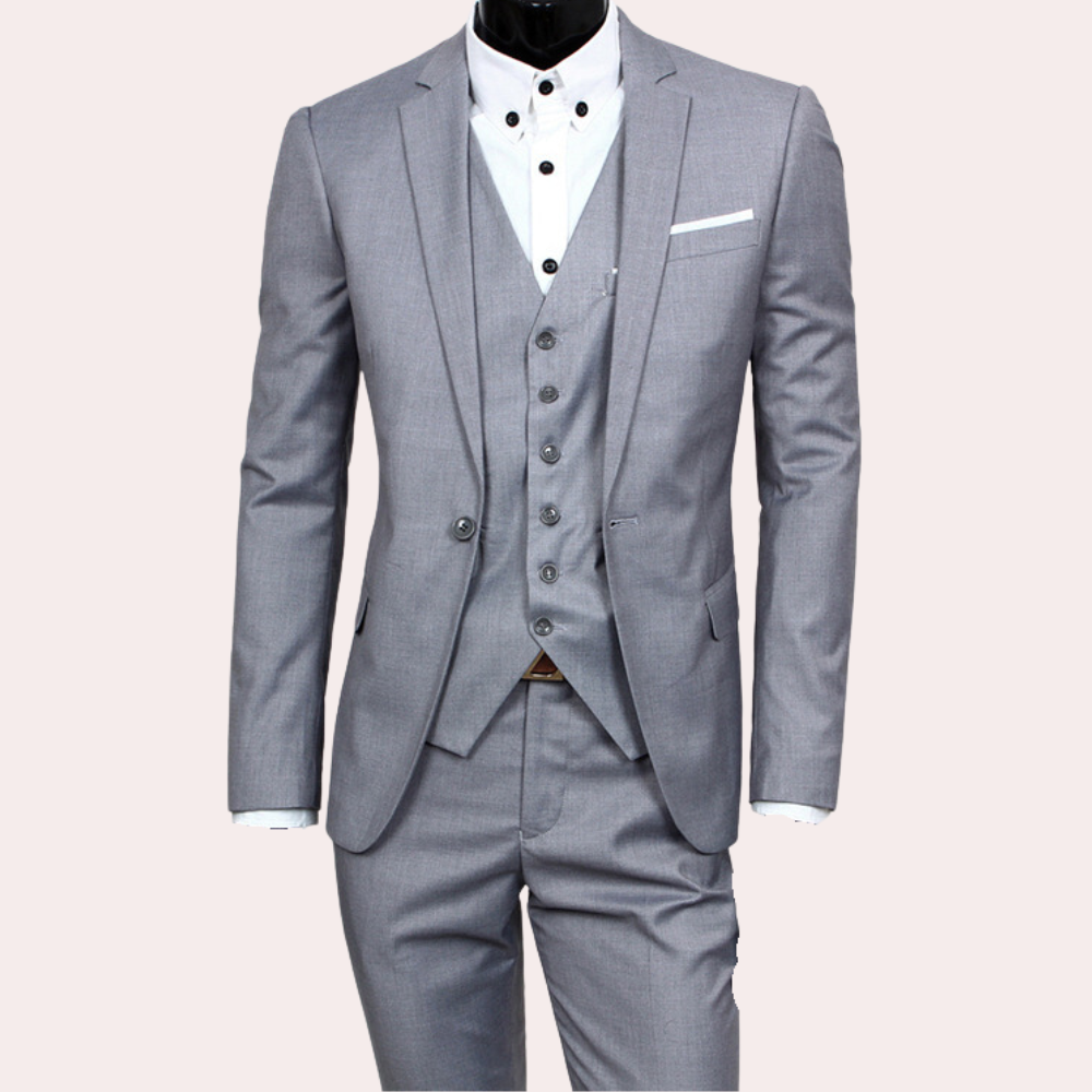 Elegant 3-delig heren zomerpak, slim fit, slanke pasvorm. Inclusief blazer, colbert en broek met klassieke en moderne look.