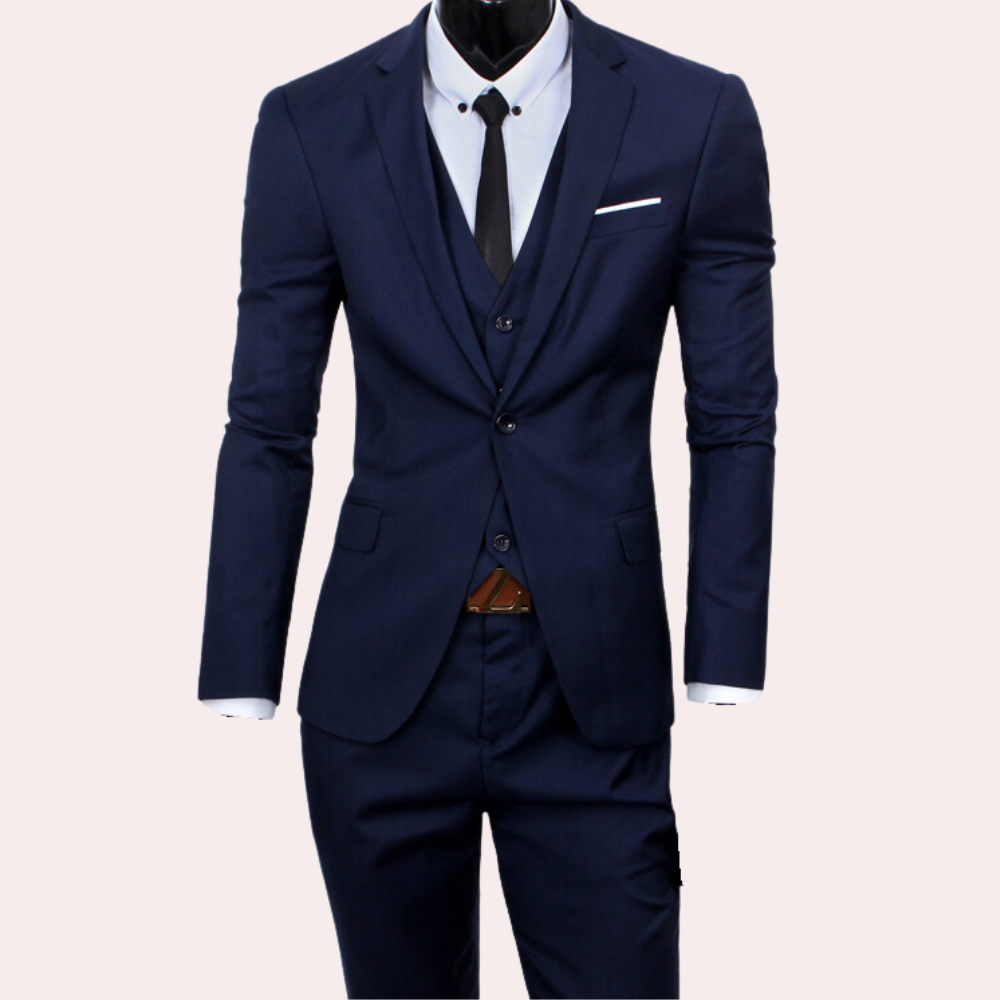 Elegant 3-delig heren zomerpak, slim fit, slanke pasvorm. Inclusief blazer, colbert en broek met klassieke en moderne look.