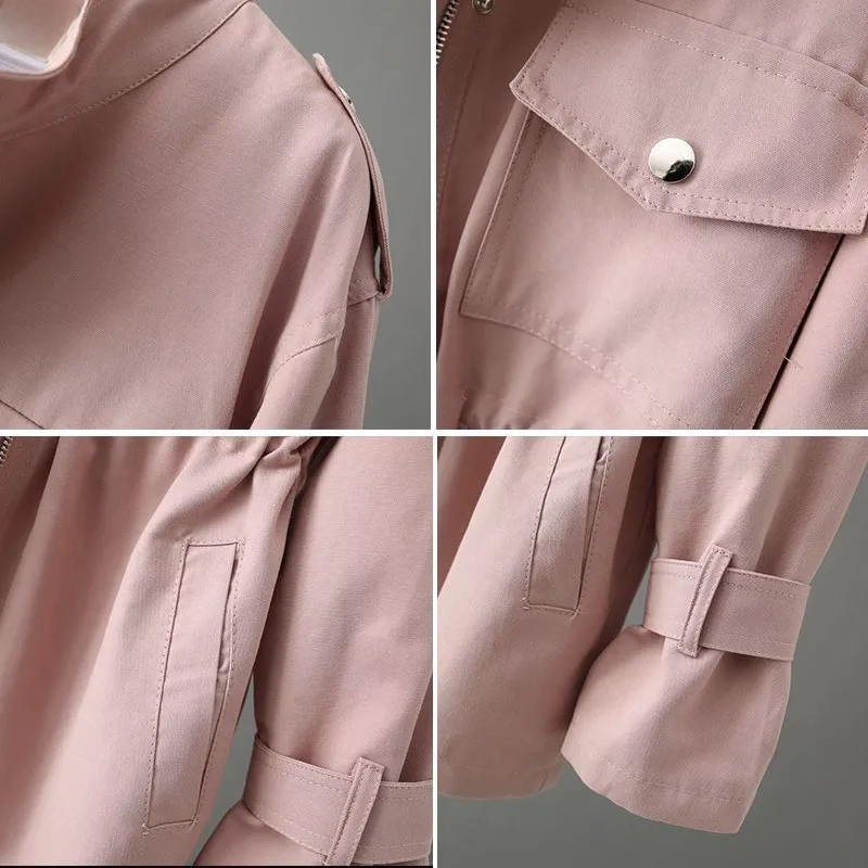 "Elegante casual damestrenchcoat in luxe katoenmix, stijlvol beige design, perfect voor elke gelegenheid en elk weer."
