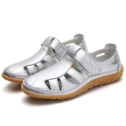 "Elegante dames sandalen met orthopedisch design en anti-slipzool, beige kleur, open teen, ideaal voor dagelijks gebruik."
