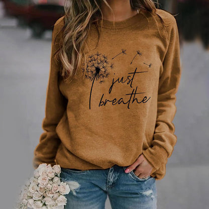 Elegante dames sweatshirt met lange mouwen, beschikbaar in blauw, bruin, groen, rood. Stijlvol en warm, ideaal voor elke outf
