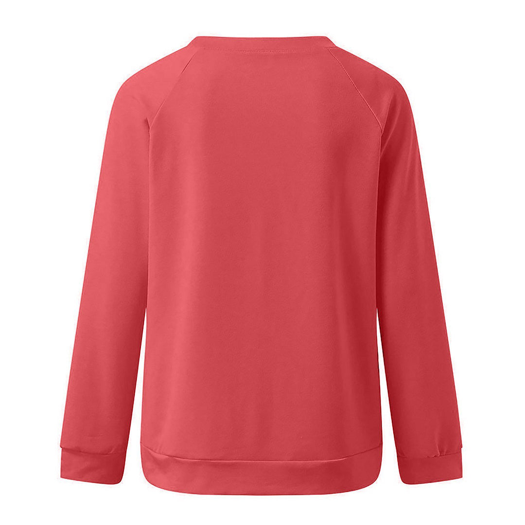 Elegante dames sweatshirt met lange mouwen, beschikbaar in blauw, bruin, groen, rood. Stijlvol en warm, ideaal voor elke outf
