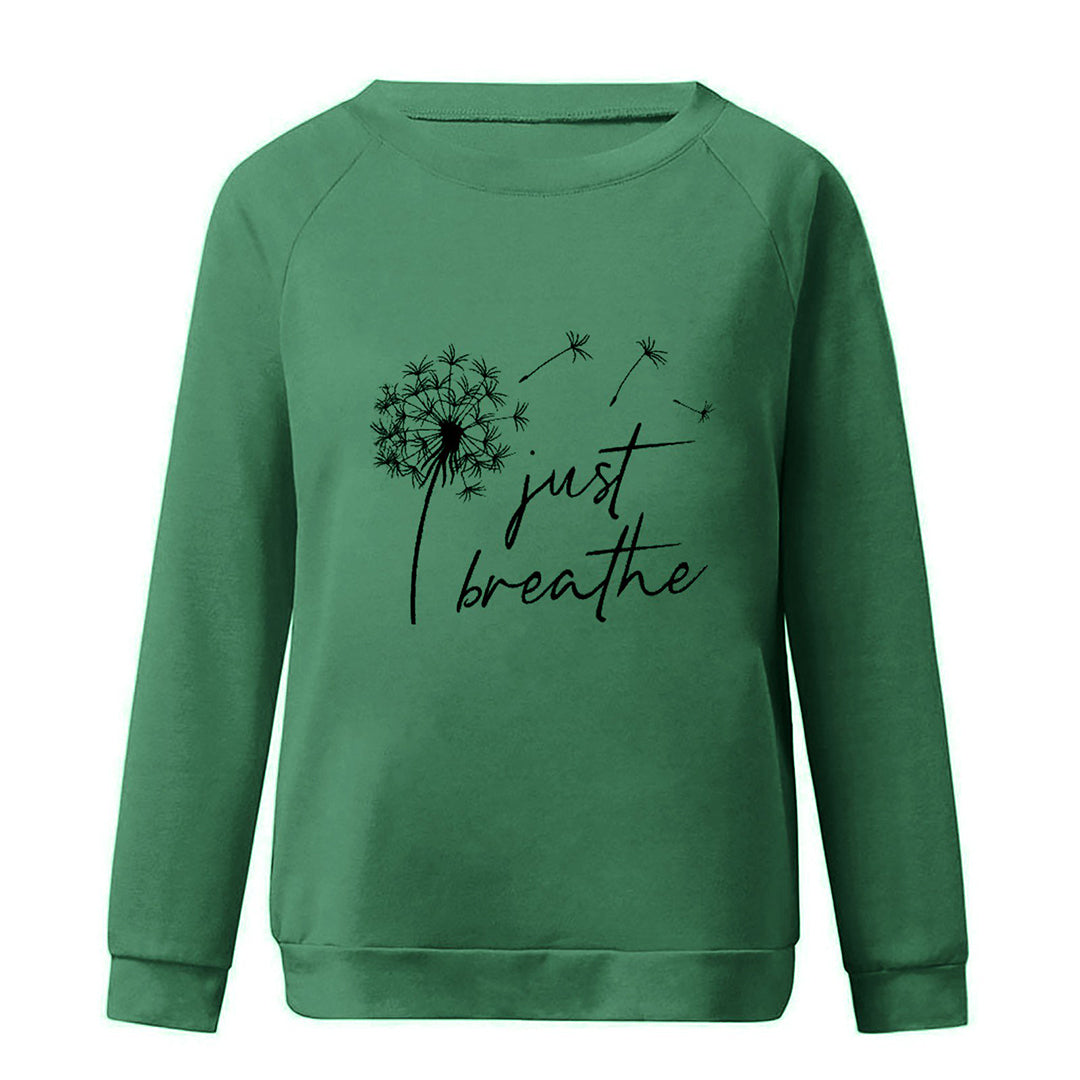 Elegante dames sweatshirt met lange mouwen, beschikbaar in blauw, bruin, groen, rood. Stijlvol en warm, ideaal voor elke outf