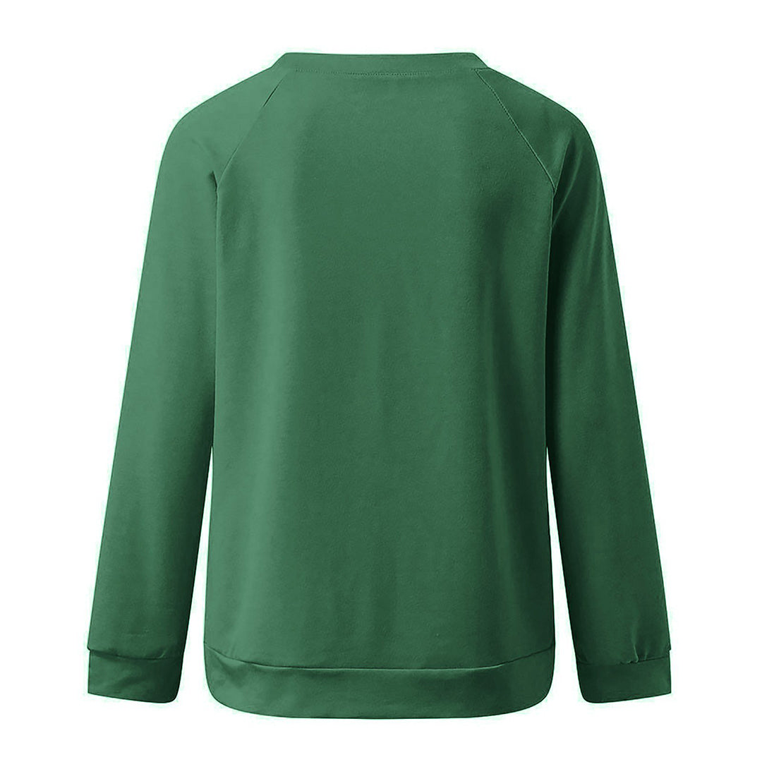 Elegante dames sweatshirt met lange mouwen, beschikbaar in blauw, bruin, groen, rood. Stijlvol en warm, ideaal voor elke outf