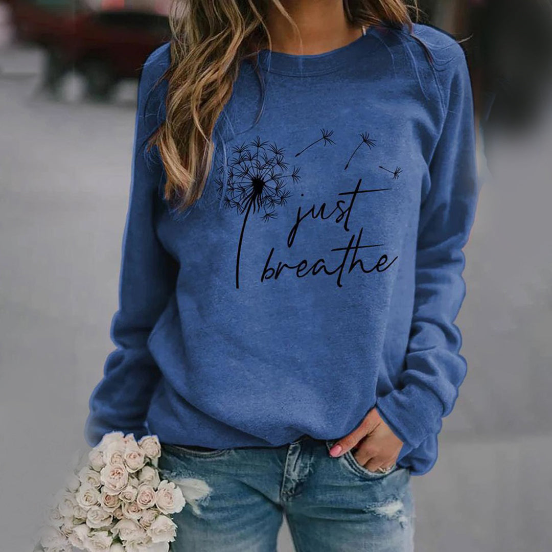 Elegante dames sweatshirt met lange mouwen, beschikbaar in blauw, bruin, groen, rood. Stijlvol en warm, ideaal voor elke outf