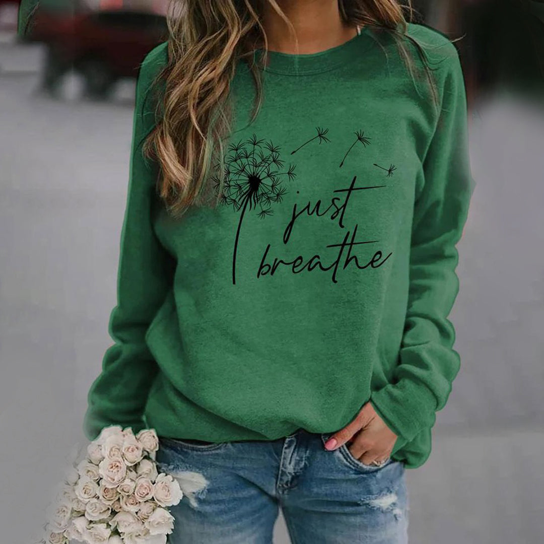 Elegante dames sweatshirt met lange mouwen, beschikbaar in blauw, bruin, groen, rood. Stijlvol en warm, ideaal voor elke outf
