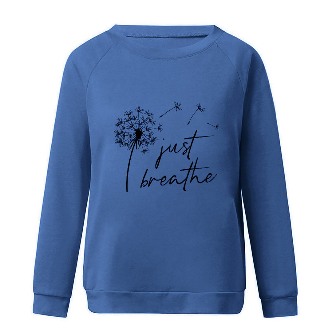 Elegante dames sweatshirt met lange mouwen, beschikbaar in blauw, bruin, groen, rood. Stijlvol en warm, ideaal voor elke outf