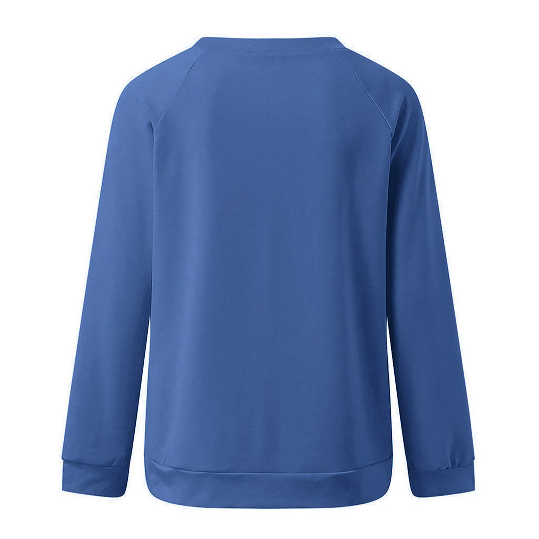Elegante dames sweatshirt met lange mouwen, beschikbaar in blauw, bruin, groen, rood. Stijlvol en warm, ideaal voor elke outf
