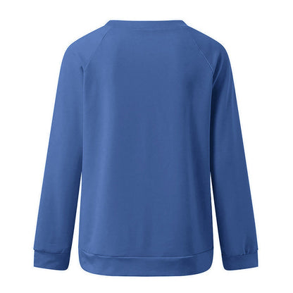 Elegante dames sweatshirt met lange mouwen, beschikbaar in blauw, bruin, groen, rood. Stijlvol en warm, ideaal voor elke outf