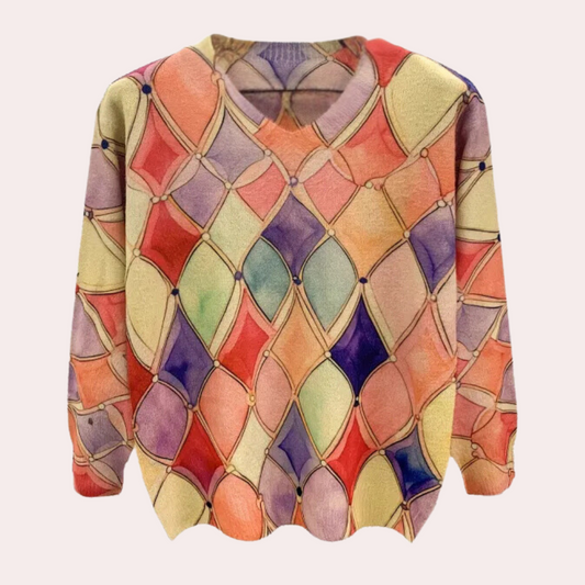 Elegante dames V-hals trui, gemengde kleuren, comfortabele pasvorm, polyestervezel voor zomerse allure en veelzijdigheid.