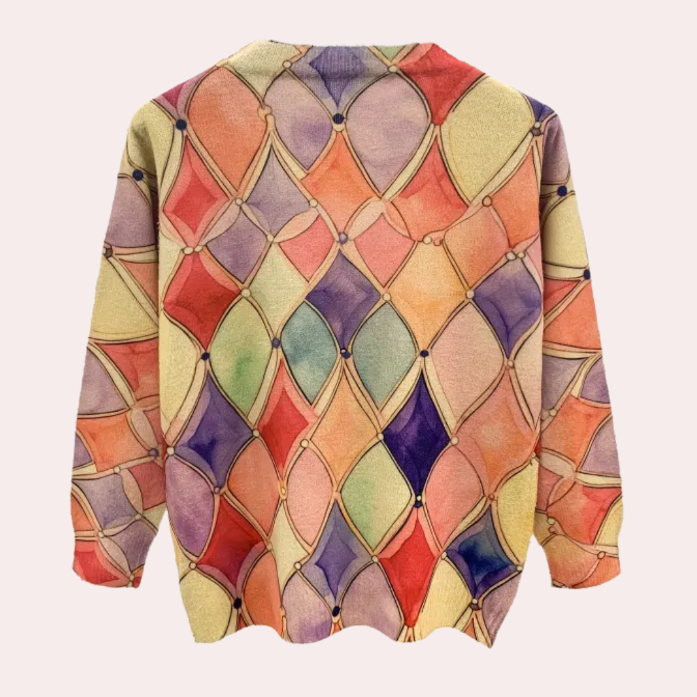 Elegante dames V-hals trui, gemengde kleuren, comfortabele pasvorm, polyestervezel voor zomerse allure en veelzijdigheid.