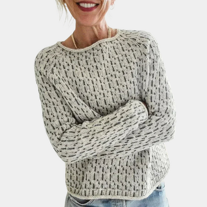 "Elegante grijze zomertrui, dames, stijlvolle pullover, ademend materiaal, veelzijdig, modieus ontwerp voor elke gelegenheid"