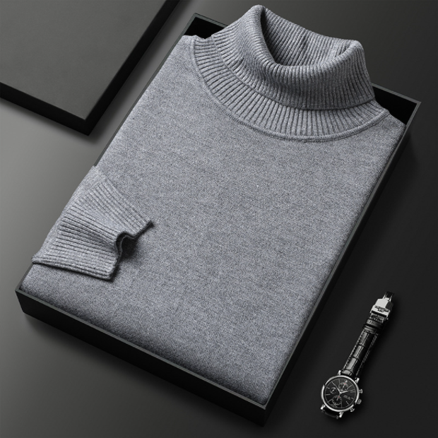 Elegante heren coltrui in neutrale tint, ademend materiaal, perfecte pasvorm, geschikt voor zakelijk en casual gebruik.
