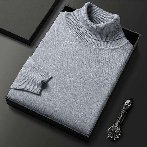 Elegante heren coltrui in neutrale tint, ademend materiaal, perfecte pasvorm, geschikt voor zakelijk en casual gebruik.