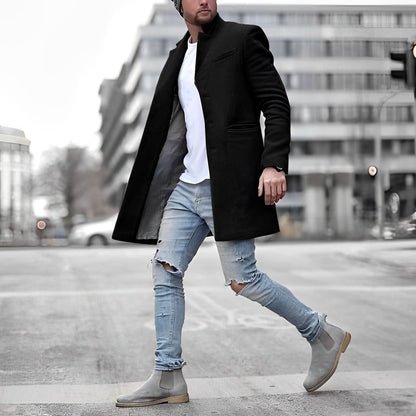 "Elegante herenblazerjas, grijs met een slank design, hoogwaardige stof, ideaal voor zowel casual als formele gelegenheden."