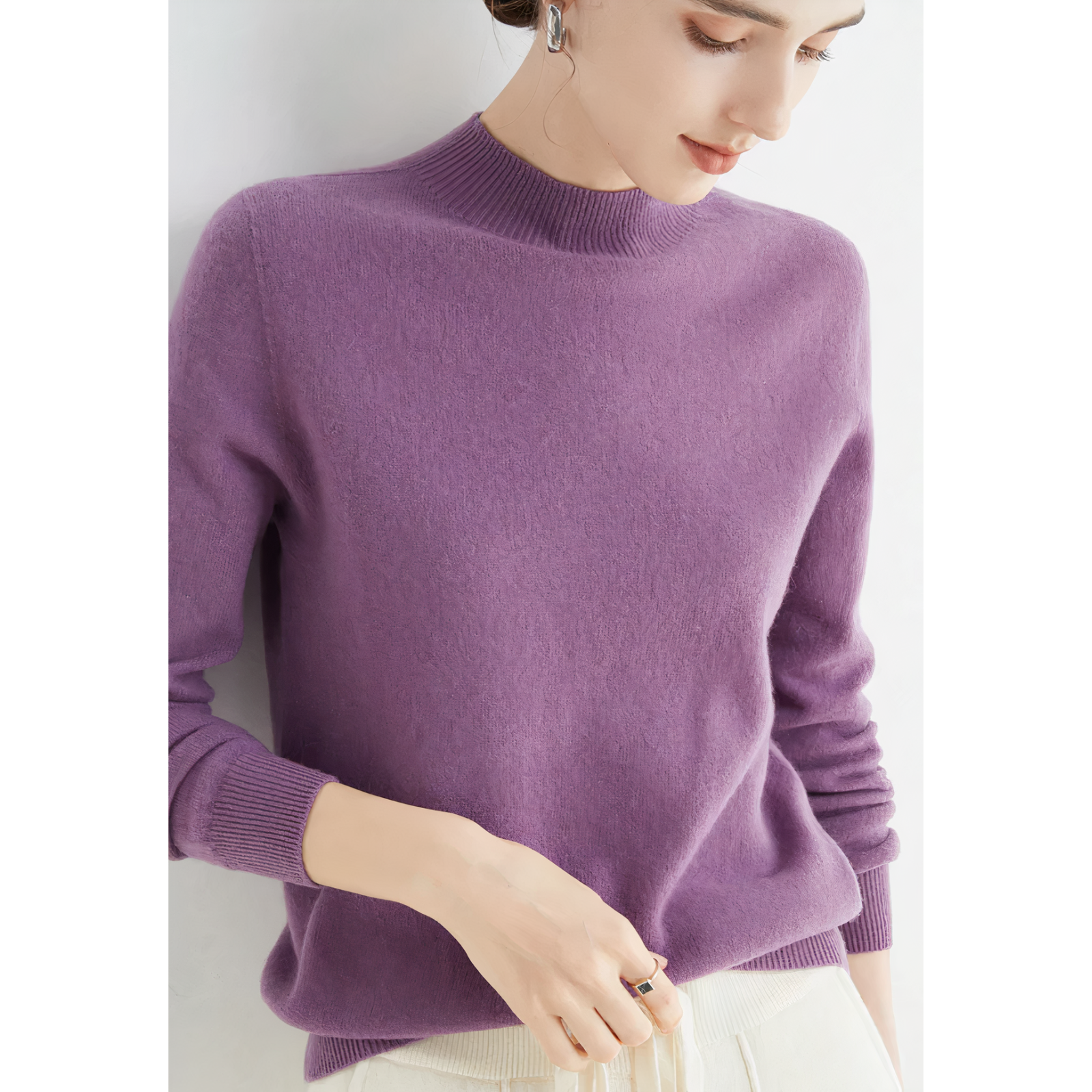 "Elegante kasjmier trui voor dames, gebreid, veelzijdig ontwerp in diverse kleuren, biedt luxe en comfort voor dagelijks gebr