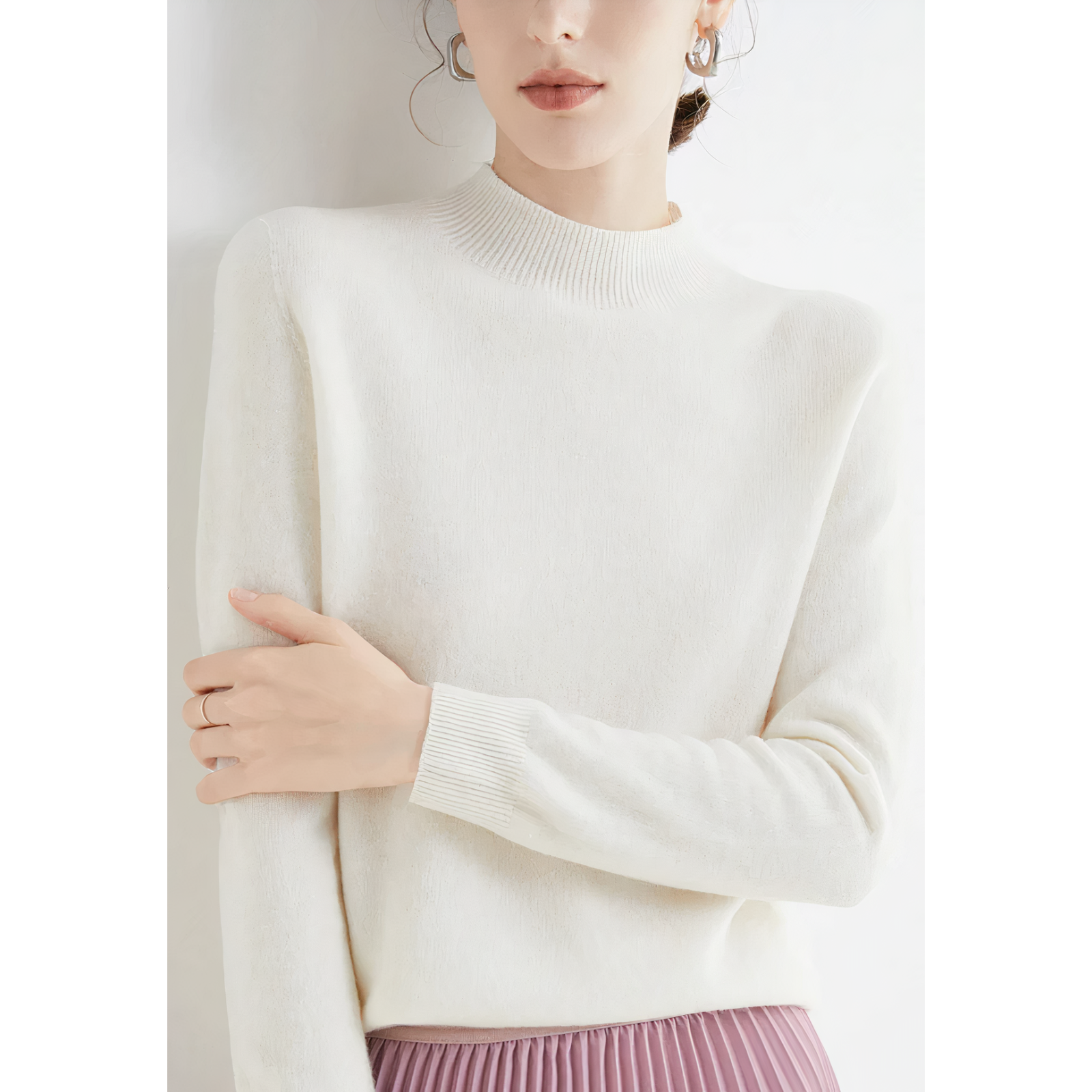 "Elegante kasjmier trui voor dames, gebreid, veelzijdig ontwerp in diverse kleuren, biedt luxe en comfort voor dagelijks gebr
