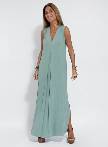 "Elegante Kate Set met lange jurk en stijlvolle weste, dameskleding, in diverse kleuren voor comfort en vrouwelijkheid."
