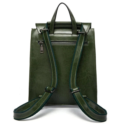 "Elegante leren rugzak met veelzijdige opbergruimte, hoogwaardig leer, tijdloos ontwerp, ideaal voor modebewuste vrouwen."