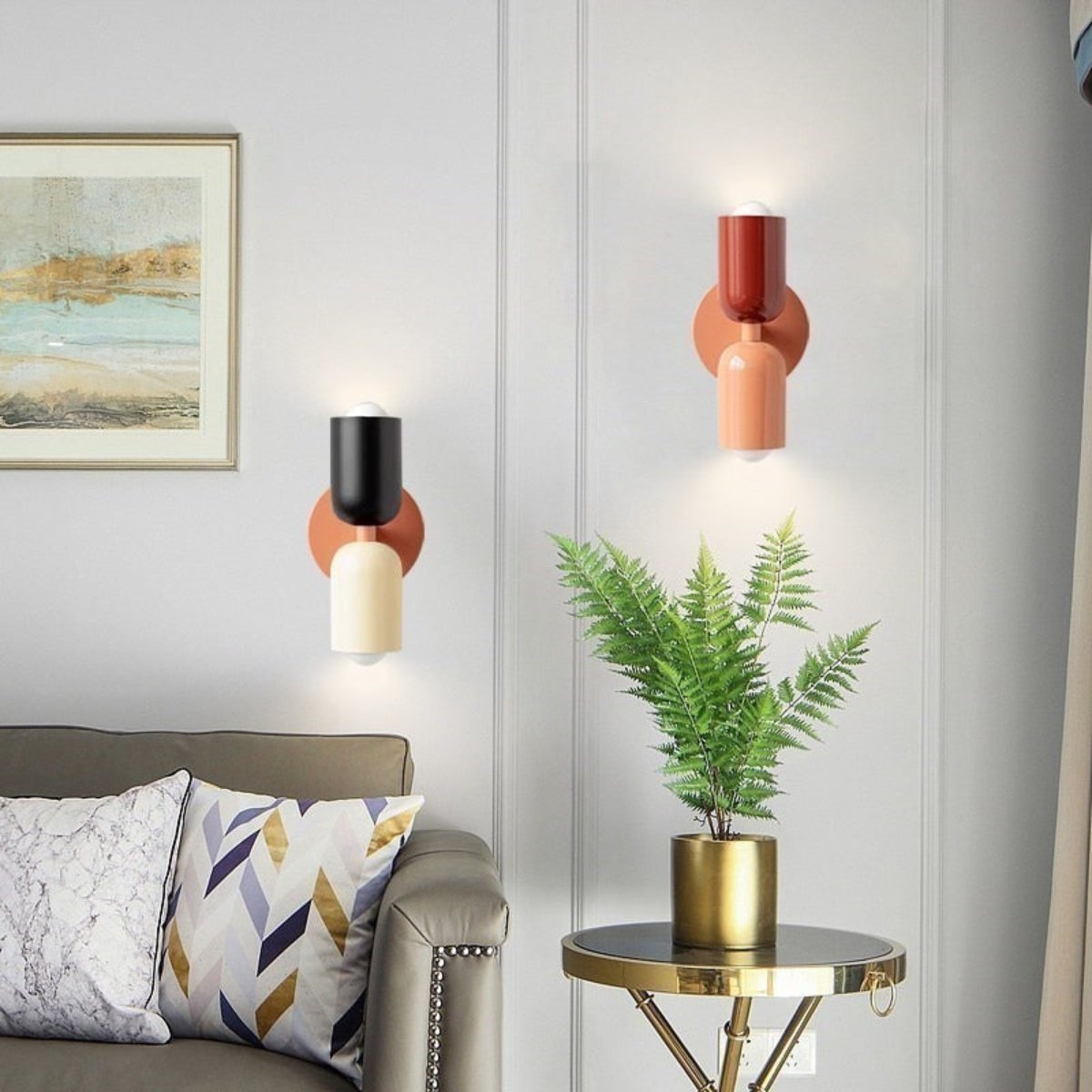 "Elegante Scandinavisch ontworpen wandlamp met LED, verkrijgbaar in meerdere kleuren voor warmte en stijl in elk interieur."