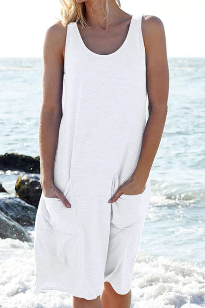 "Elegante strandjurk voor dames in zwart, blauw en grijs; licht en ademend, perfect voor een zomerse dag"