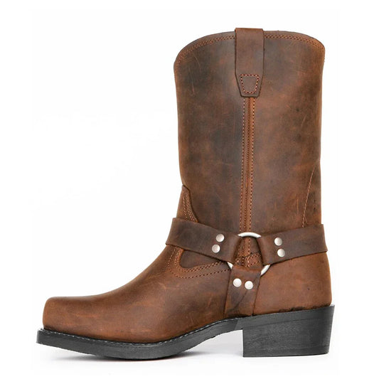 "Elegante, waterdichte cowboylaarzen voor heren met hoge schacht en vierkante hak, ideaal voor alle gelegenheden."