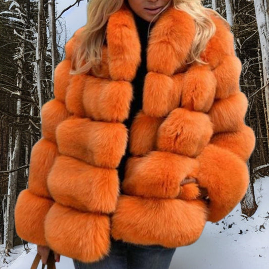 Elegante wollen jas, warme bescherming, verkrijgbaar in oranje, roze, wit en zwart, perfect voor wintermode.