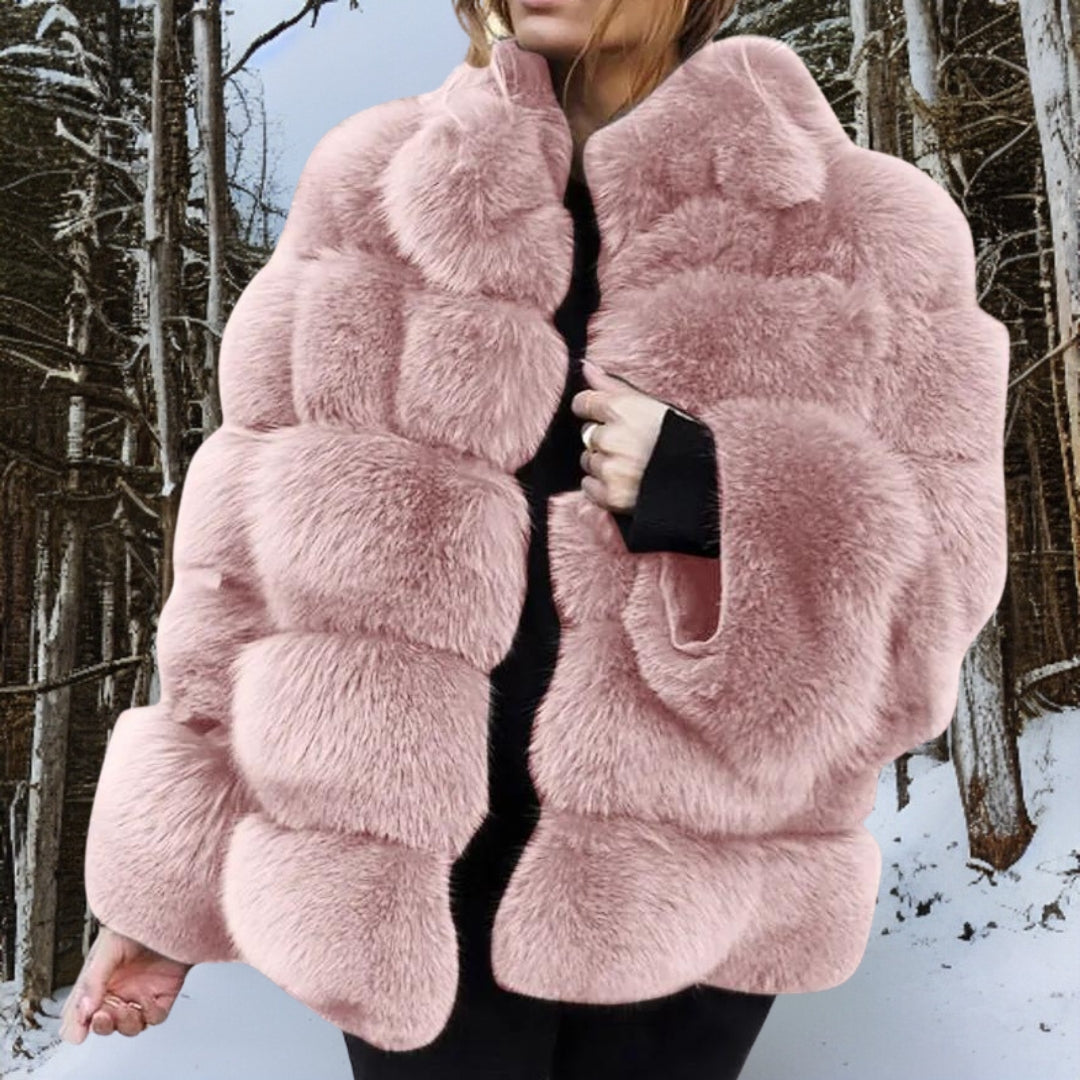 Elegante wollen jas, warme bescherming, verkrijgbaar in oranje, roze, wit en zwart, perfect voor wintermode.