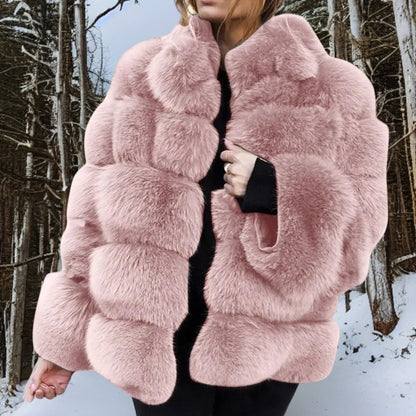 Elegante wollen jas, warme bescherming, verkrijgbaar in oranje, roze, wit en zwart, perfect voor wintermode.