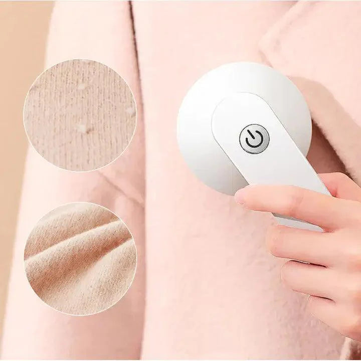 "Elektrische draagbare pluizenverwijderaar, compact design, ideaal voor kleding en meubels, veilig en eenvoudig in gebruik."