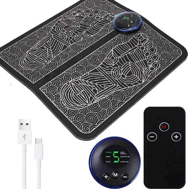 EMS Neuropathie Mat voor spierontspanning, draagbaar zwart design, bevordert bloedsomloop, ideaal voor stressvermindering.