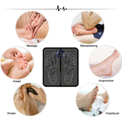 EMS Neuropathie Mat voor spierontspanning, draagbaar zwart design, bevordert bloedsomloop, ideaal voor stressvermindering.