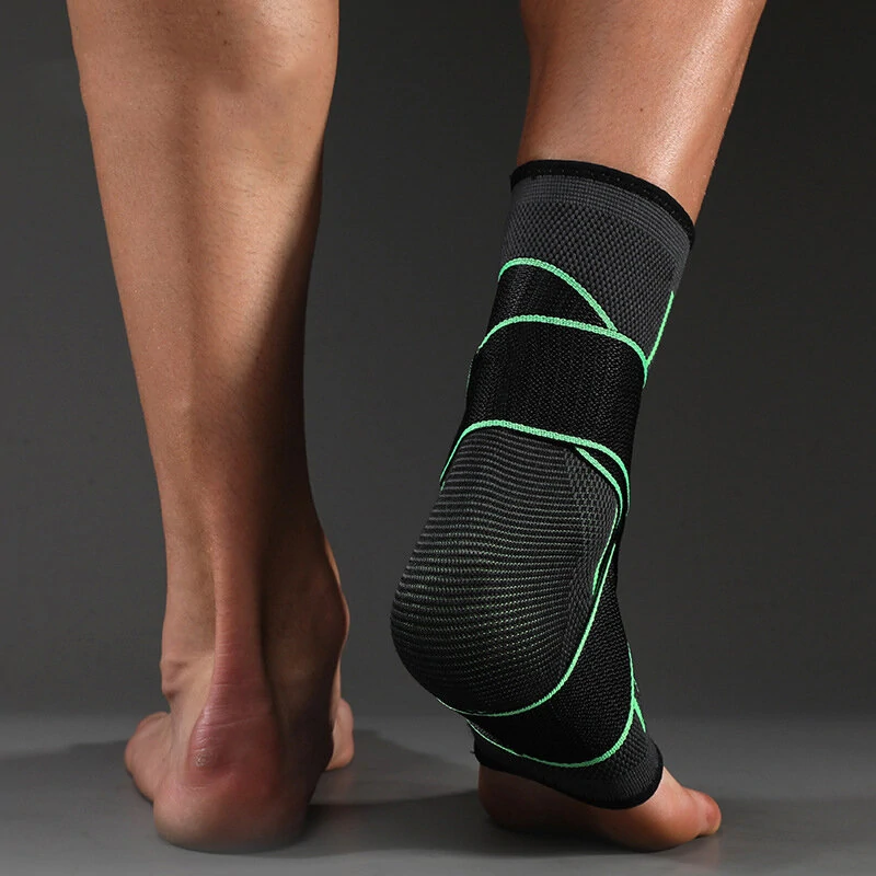 "Enkelcompressiebandage FlexGuard zwart, elastisch met klittenband, biedt ondersteuning bij pijn en zwelling, ademend materia