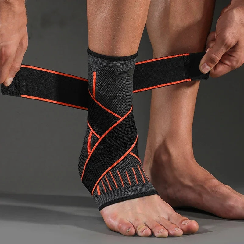"Enkelcompressiebandage FlexGuard zwart, elastisch met klittenband, biedt ondersteuning bij pijn en zwelling, ademend materia