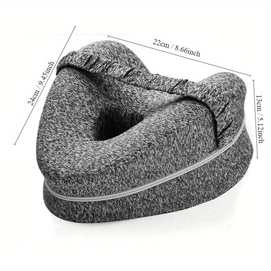 Ergonomisch memory foam kniekussen, wit, voor zijslapers; verlicht gewrichtspijn en bevordert rug- en heupuitlijning.